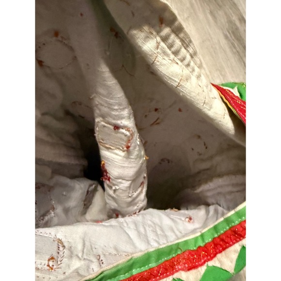 Boho Mirror Embellished Shoulder Bag Green‎ Tassels Handcrafted Bohemian - Picture 4 of 7